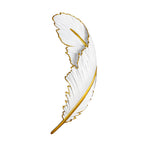 Modern Art Decorative Resin Feather Dimmable White Wall Sconces with LED Strip