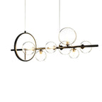 Circular Glass Bubbles LED Black Nordic Dining Room Chandeliers Light