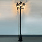 Three-Head Street Lamp Post Lights Waterproof Aluminum European-Style