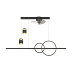 3 Step Dimming Creative Projection Modern Dining Room Chandelier Ceiling Fans