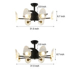 31-In Black Round Acrylic Ceiling Fan with Light and Remote, 3 Blades