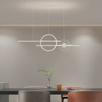 [Open-Box] 39.4'' Dimmable Ring Linear LED Island Chandeliers for Dining Room, Black/White