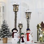 Retro Creative Nordic Christmas Decoration Wood House Street Lamp