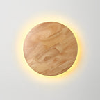 Round Oval Creative LED Wood Nordic Bedside Wall Lamp Wall Sconce Lighting