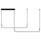 Minimalist Strip Three Step Dimming LED Black Nordic Chandelier Pendant Light