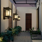 Outdoor Waterproof Creative Glass Shade Brown Retro Exterior Wall Lights