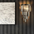 Creative Crystal Metal Three Step Dimming LED Post-Modern Wall Lamp