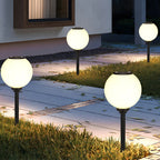 Adjustable Brightness LED Solar Pathway Lights Round Ball Design