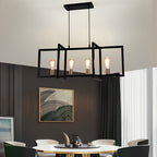 Rectangular Frame Design Iron Black Industrial Chandelier Pendant Lights