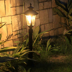 Vintage Classic Black LED Outdoor Lawn Post Light with Water Glass Lens
