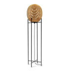 Rustic Boho Rattan and Metal Frame Accent Floor Lamp