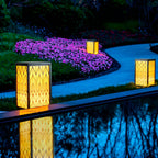 Vintage Waterproof LED Lawn Light Patterned Lampshade, Outdoor Landscape Bollard Lights
