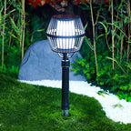 Modern Matte Black Solar Caged Lanterns