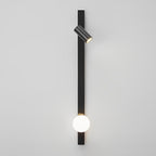 Black/Gold LED Linear Lights Three Step Dimming Wall Lamp with Adjustable Spotlight