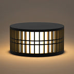 Round Creative Waterproof LED Black Modern Solar Fence Post Lights