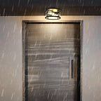 Round Square Waterproof Black Rustic Outdoor Light Ceiling Lighting