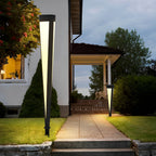 Round Gray Solar Outdoor Light Waterproof LED Lawn Lamp