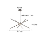 4-Light Dimmable LED Sputnik Linear Chandelier