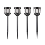 4-Pack Modern Black Solar LED Outdoor Path Light Set