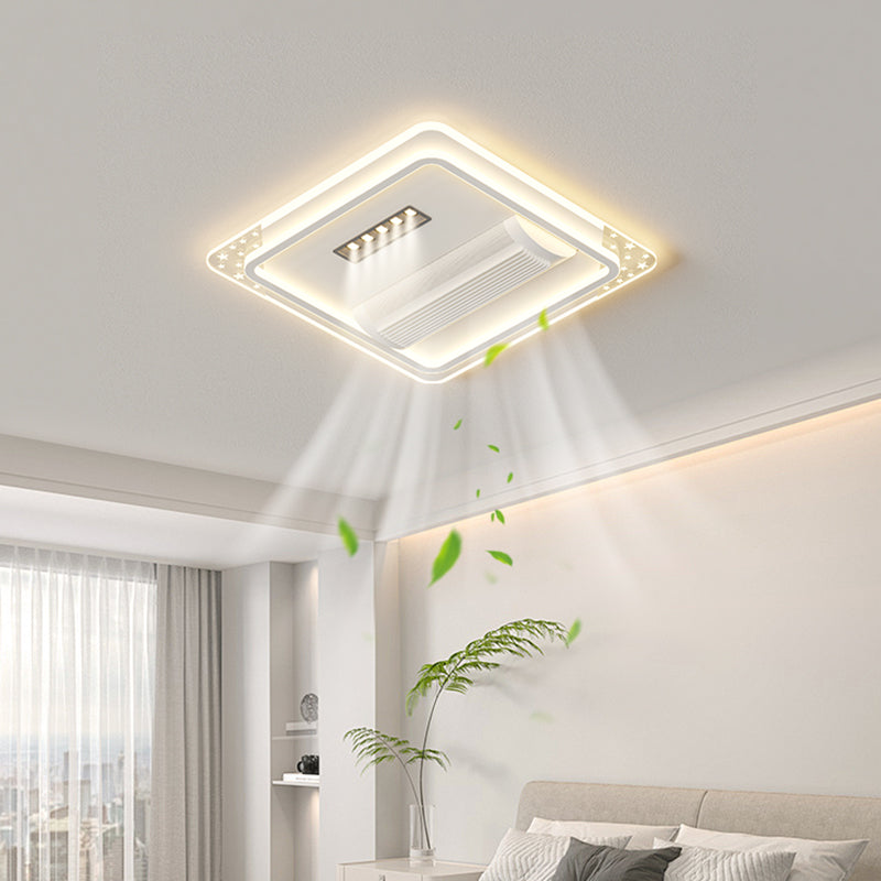 （BF213）BEMFAN 2026 New Bladeless Ceiling Fan with Light,three color dimming,  20-inch Modern Recessed Ceiling Fan with Remote Control and Dimmable LED Light, 6-Speed Fan Light, Suitable for Bedroom and Living Room, Applicable Voltage Range: 100-240V