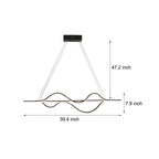 40'' Sleek Wave Modern Pendant Light with Dimmable LED