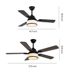 Ceiling Fans with Lights European Retro Fabric Shade Fan Lamp