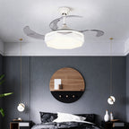 42 in Ceiling Fan with Light White ABS Blades and Acrylic Shade Light