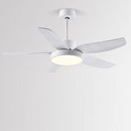 46 Inch LED 6-Speed Downrod Ceiling Fan Lights with Remote and 5 Quiet Reversible Blades