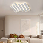 4/6-Lights White Metal Line Dimmable LED Ceiling Light