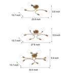 4/6/8-Light Curved Arms White Shade Modern Ceiling Light Fixture