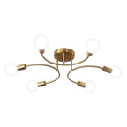 4/6/8-Light Curved Arms White Shade Modern Ceiling Light Fixture