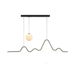 47.24'' Modern Wavy Linear Moon LED Kitchen Island Pendant Light