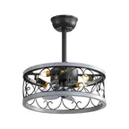 Retro Three Step Dimming LED Mute Bladeless Ceiling Fans with Remote