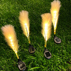 2PCS Hairy Reed LED Solar Lawn Lamps