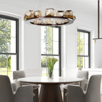 Irregular Glass Shade Stone Creative Cognac Color Modern Chandelier