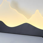Rectangular Mountain Scenery LED Waterproof Black Outdoor Wall Lamp