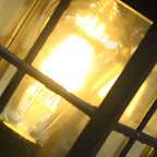 Retro Black Solar & Hardwired Outdoor Pavilion-Inspired Lawn Lamp