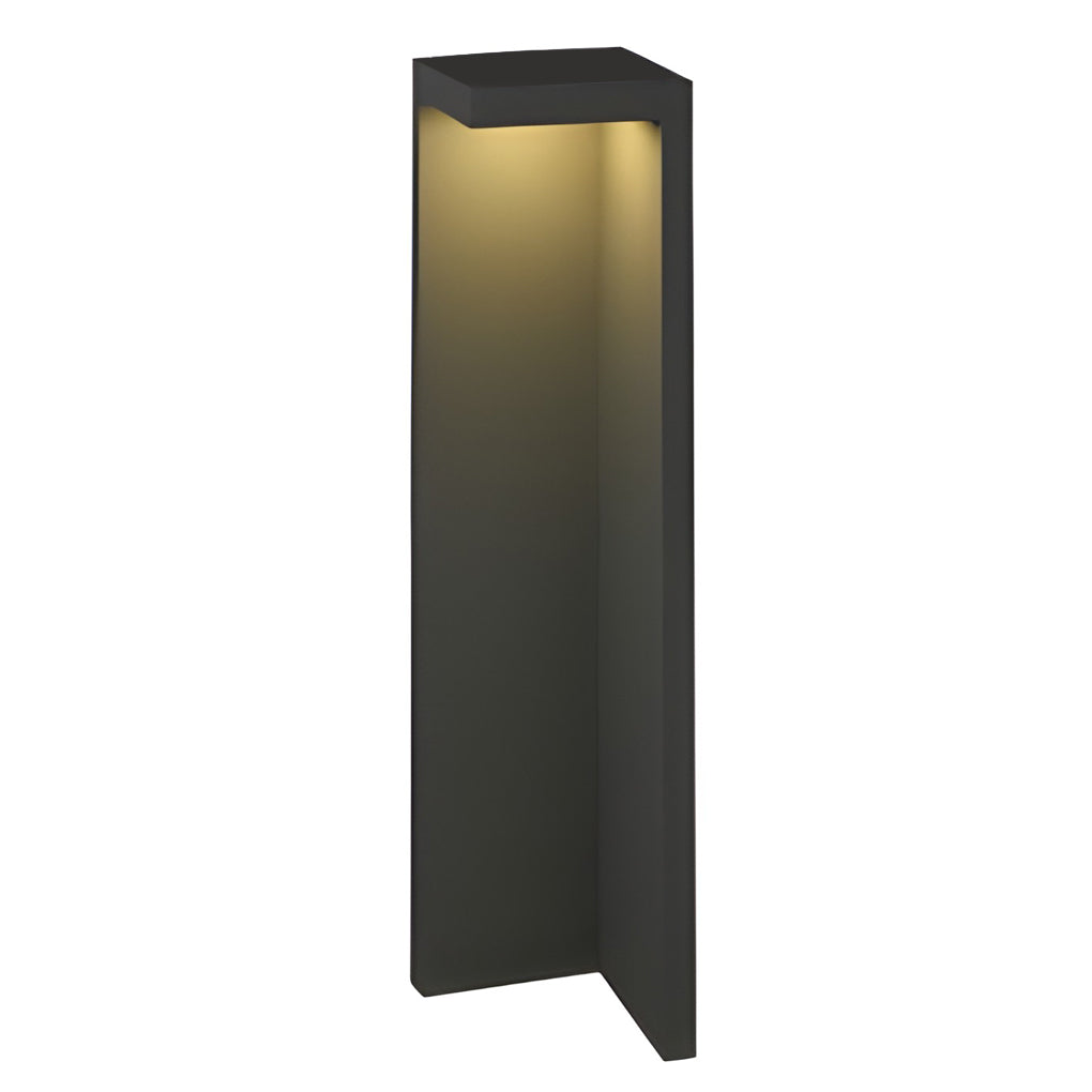 Half-Cut Rectangular Fixture Modern Outdoor Path Light in Gray, LED 4.5W, IP54 Waterproof