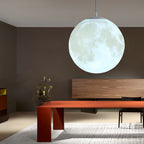 [Open-Box]Round Moon Lunar 3D Creativity White Pendant Lamp Hanging Ceiling Lamp