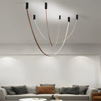 Flexible Long Art Leather Belts Minimalist Duplex Staircase Chandelier