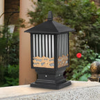 Retro Scenery Waterproof LED Black Vintage Solar Fence Post Lights