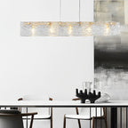 Minimalist Rectangular Glass LED Luxury Modern Dining Room Chandeliers