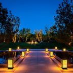 Vintage Waterproof LED Lawn Light Patterned Lampshade, Outdoor Landscape Bollard Lights