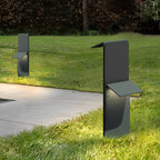 Modern Vertical LED Solar Pathway Lights Dual Panel Downlighting Design