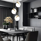 Round Creative Electroplated Acrylic Iron White Nordic Pendant Lights