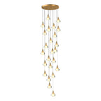 Creative Crystal Shade Three Step Dimming Nordic Staircase Chandelier