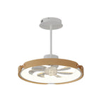 Round Wood LED 3 Step Dimming App Control Modern Bladeless Ceiling Fans