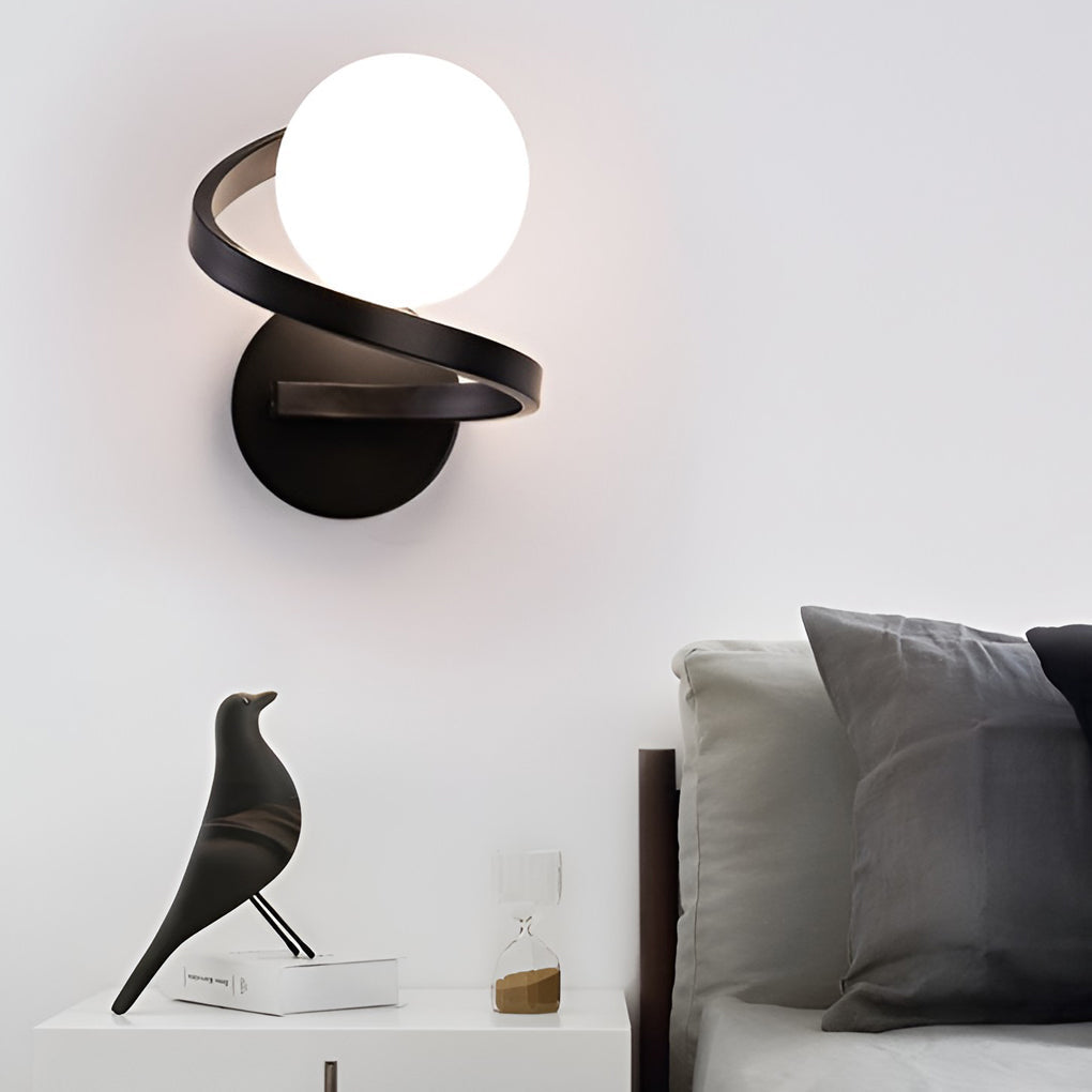 Modern Bedside Wall Lights Creative Curved Metal LED Light