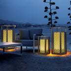 Floral Pattern LED Lawn Lamp Unique Modern Pathway Lights Black