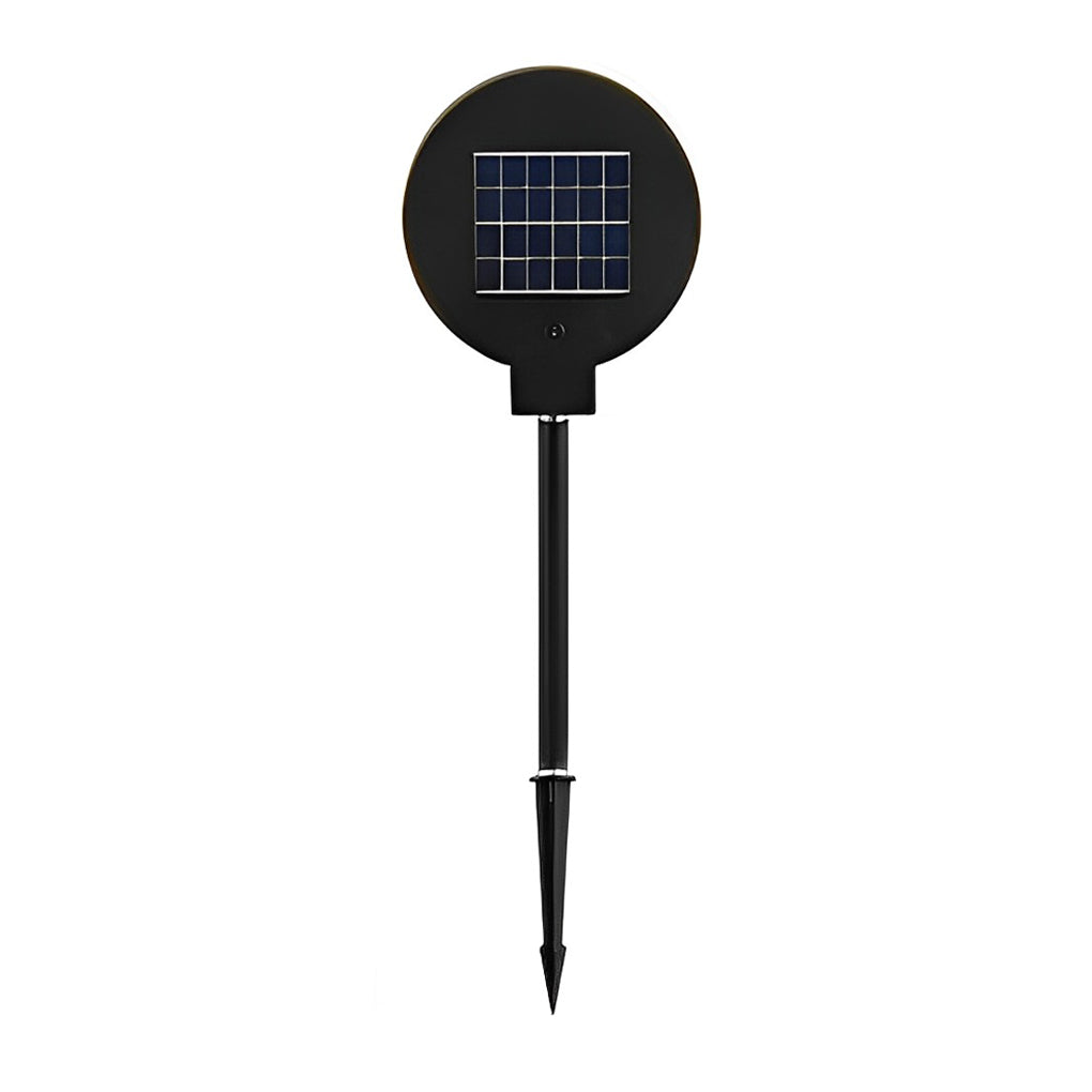 Modern Circular Black Solar LED Lawn Light
